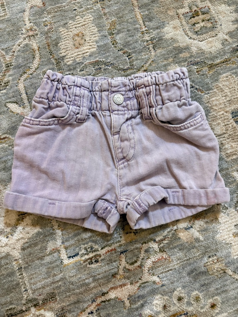 Cat & Jack Lilac Ruffle Waist Cotton Shorts